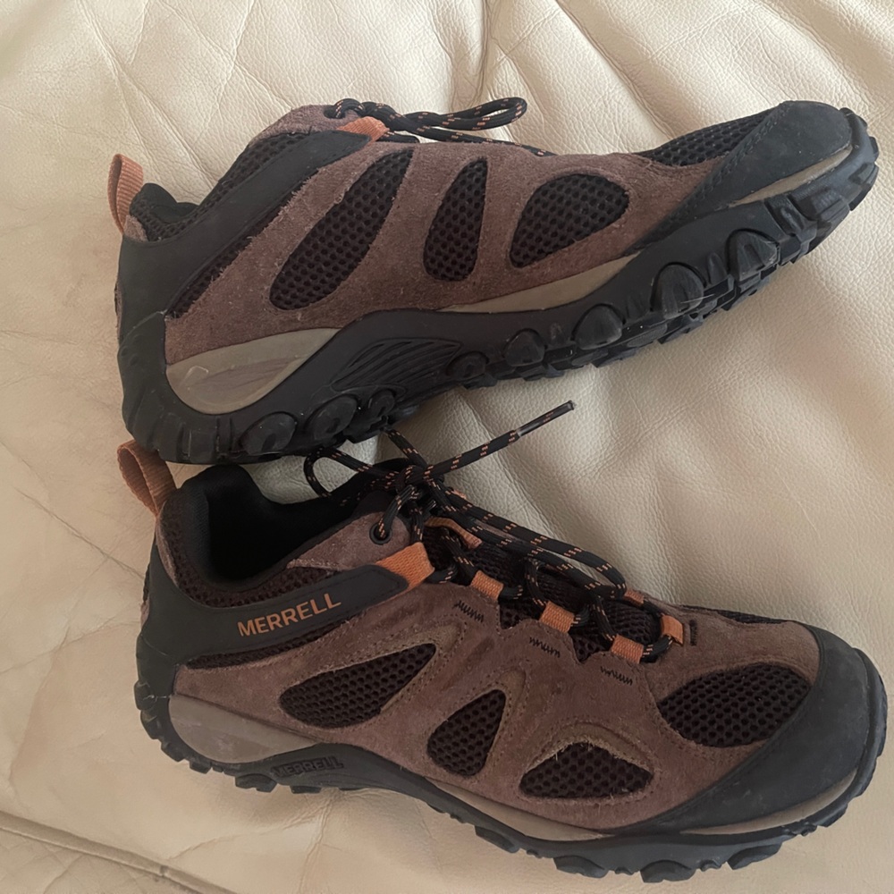 Merrell Orange and Brown Athletic Shoes with Rugged Design, like New